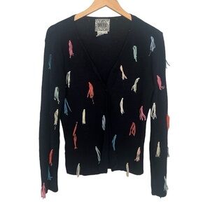 Vintage Curio Tassel Tie Button Front Cardigan Medium